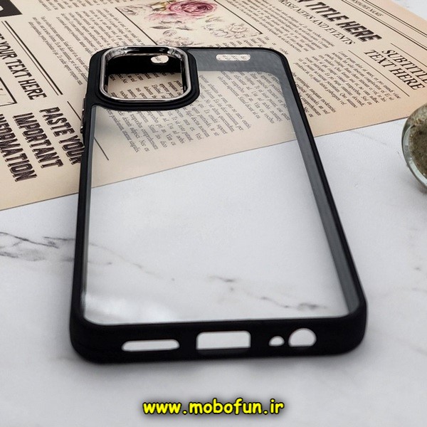 قاب گوشی Redmi Note 10 4G - Redmi Note 10S - Poco M5S شیائومی شیائومی اورجینال متال کیس Metal طرح پشت طلق شفاف دور سیلیکونی مشکی کد E39-171452