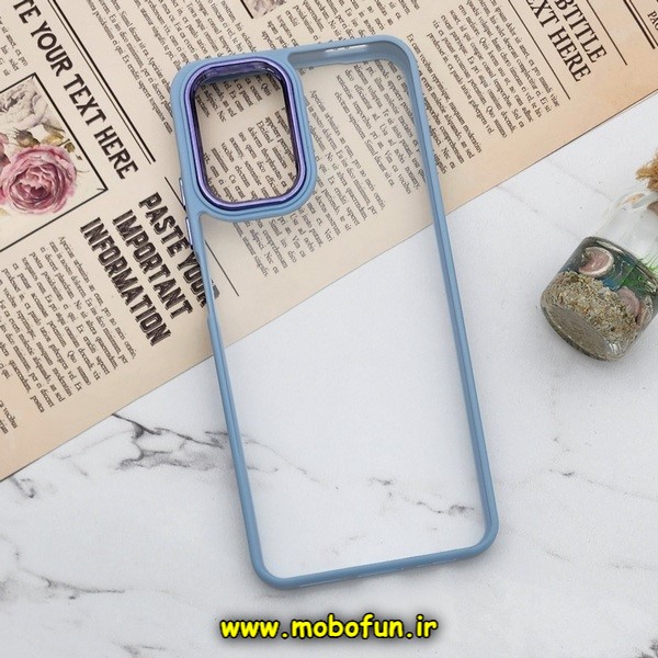 قاب گوشی Redmi Note 10 4G - Redmi Note 10S - Poco M5S شیائومی شیائومی اورجینال متال کیس Metal طرح پشت طلق شفاف دور سیلیکونی آبی فیلی کد 476