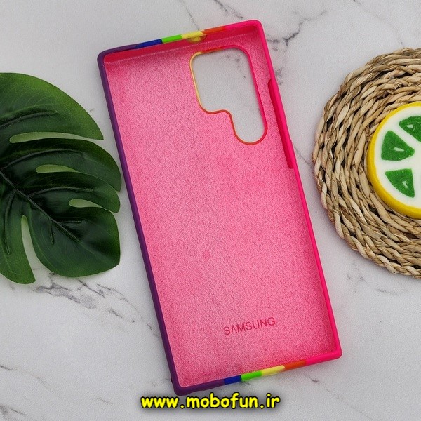 قاب گوشی Galaxy S22 Ultra سامسونگ سیلیکونی اصلی اورجینال رنگین کمانی پاک کنی درجه یک زیربسته کد 281