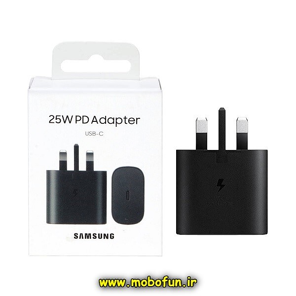 شارژر اصلی گوشی Galaxy S23 سامسونگ تک پورت 25 وات سامسونگ Type-C سه پین سوپر فست شارژ مدل EP-TA800 رنگ مشکی (گارانتی 3 ماهه)