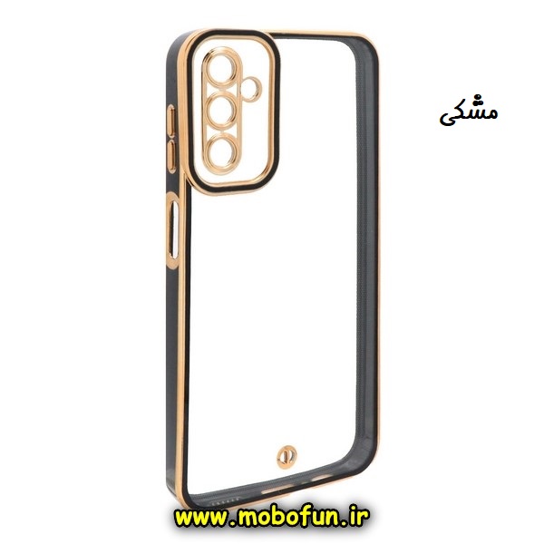 قاب گوشی Galaxy A14 4G - Galaxy A14 5G سامسونگ طرح الکتروپلیتینگ ژله ای شفاف اورجینال محافظ لنز دار مشکی کد 134