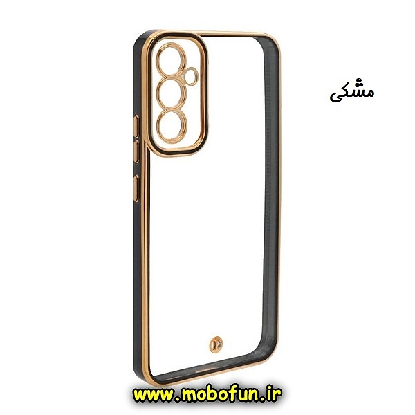 قاب گوشی Galaxy A34 5G سامسونگ طرح الکتروپلیتینگ ژله ای شفاف اورجینال محافظ لنز دار مشکی کد 92