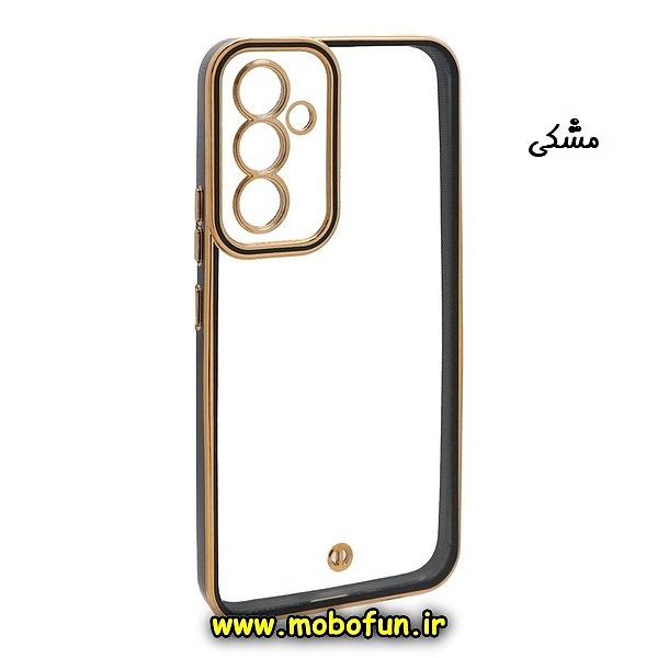قاب گوشی Galaxy A54 5G سامسونگ طرح الکتروپلیتینگ ژله ای شفاف اورجینال محافظ لنز دار مشکی کد 133