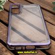 قاب گوشی Galaxy S21 FE سامسونگ طرح پشت طلق شیشه ای شفاف اورجینال برند FASHION CASE بنفش کد 405