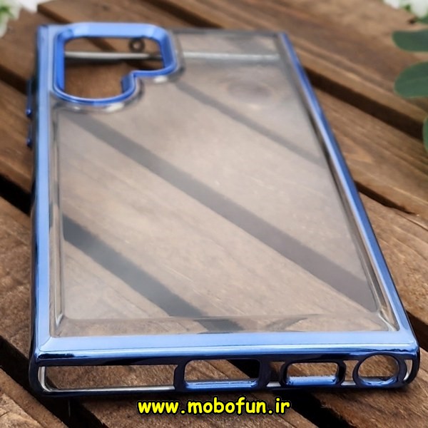 قاب گوشی Galaxy S22 Ultra سامسونگ طرح پشت طلق شیشه ای شفاف اورجینال برند FASHION CASE آبی براق کد 285