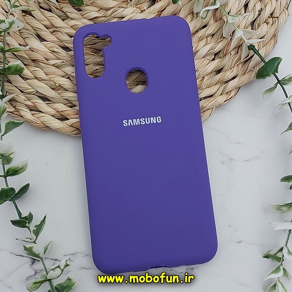 قاب گوشی Galaxy A11 - Galaxy M11 سامسونگ سیلیکونی اورجینال سورا SORA پاک کنی درجه یک زیربسته محافظ لنز دار ارغوانی کد 624
