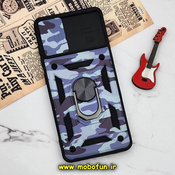 قاب گوشی Galaxy A51 سامسونگ طرح ضد ضربه بتمن چریکی ارتشی هولدر دار محافظ لنز دار کشویی پنجره ای کد 790