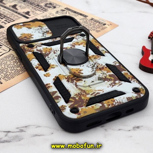 قاب گوشی iPhone 12 Pro آیفون طرح ضد ضربه بتمن چریکی ارتشی هولدر دار محافظ لنز دار کشویی پنجره ای کد E24-176454