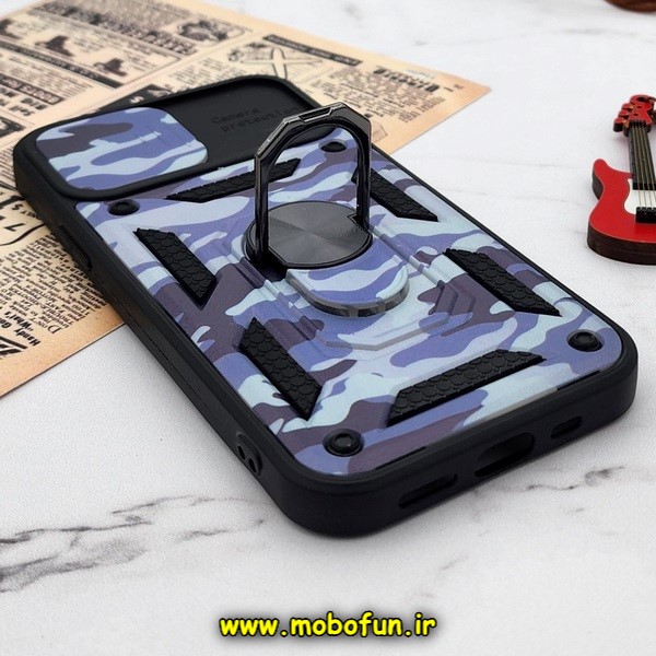 قاب گوشی iPhone 12 Pro آیفون طرح ضد ضربه بتمن چریکی ارتشی هولدر دار محافظ لنز دار کشویی پنجره ای کد E24-176458