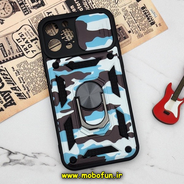 قاب گوشی iPhone 12 Pro آیفون طرح ضد ضربه بتمن چریکی ارتشی هولدر دار محافظ لنز دار کشویی پنجره ای کد E24-176459