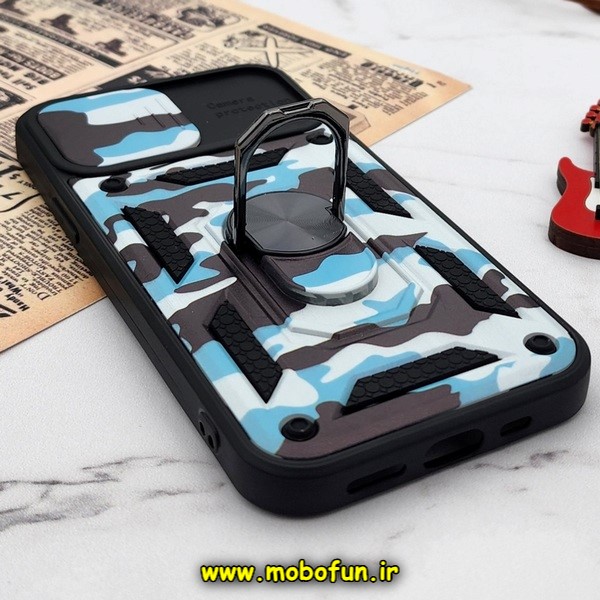 قاب گوشی iPhone 12 Pro آیفون طرح ضد ضربه بتمن چریکی ارتشی هولدر دار محافظ لنز دار کشویی پنجره ای کد E24-176459