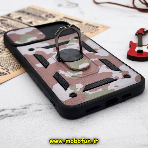 قاب گوشی iPhone 12 Pro Max آیفون طرح ضد ضربه بتمن چریکی ارتشی هولدر دار محافظ لنز دار کشویی پنجره ای کد E24-176464