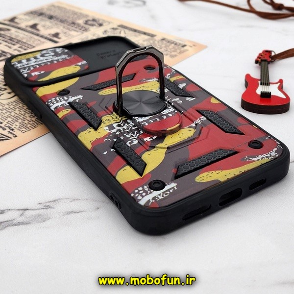 قاب گوشی iPhone 12 Pro Max آیفون طرح ضد ضربه بتمن چریکی ارتشی هولدر دار محافظ لنز دار کشویی پنجره ای کد E24-176462
