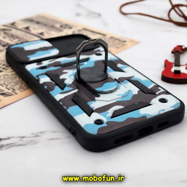 قاب گوشی iPhone 12 Pro Max آیفون طرح ضد ضربه بتمن چریکی ارتشی هولدر دار محافظ لنز دار کشویی پنجره ای کد 608