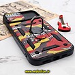 قاب گوشی iPhone 13 Pro Max آیفون طرح ضد ضربه بتمن چریکی ارتشی هولدر دار محافظ لنز دار کشویی پنجره ای کد 507