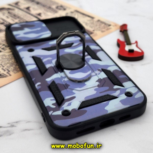 قاب گوشی iPhone 13 Pro Max آیفون طرح ضد ضربه بتمن چریکی ارتشی هولدر دار محافظ لنز دار کشویی پنجره ای کد E24-176471
