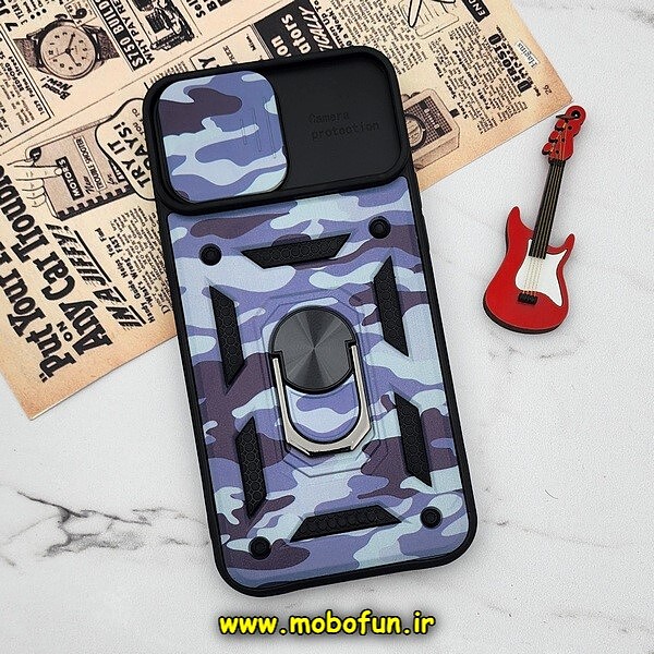 قاب گوشی iPhone 13 Pro Max آیفون طرح ضد ضربه بتمن چریکی ارتشی هولدر دار محافظ لنز دار کشویی پنجره ای کد 508