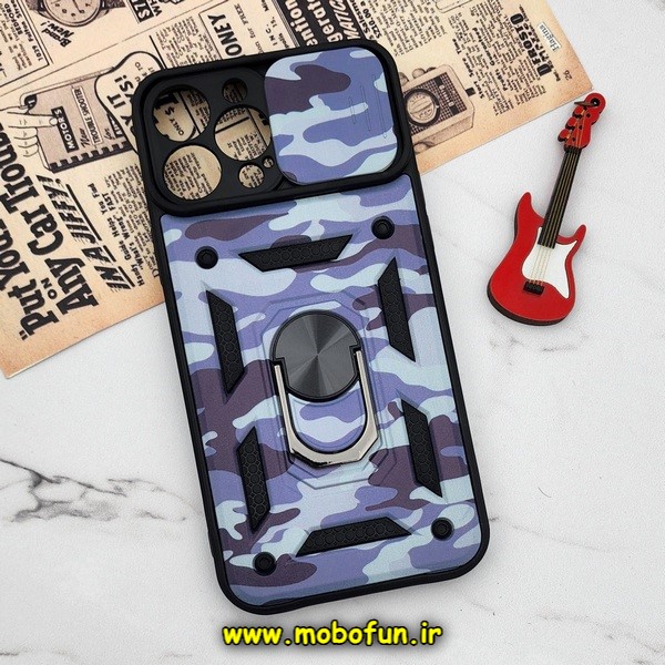 قاب گوشی iPhone 13 Pro Max آیفون طرح ضد ضربه بتمن چریکی ارتشی هولدر دار محافظ لنز دار کشویی پنجره ای کد E24-176471