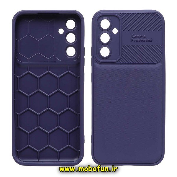 قاب گوشی Galaxy A34 5G سامسونگ طرح سیلیکونی هاشور محافظ لنزدار بنفش کد 123