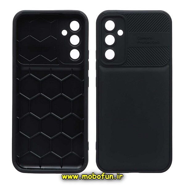 قاب گوشی Galaxy A34 5G سامسونگ طرح سیلیکونی هاشور محافظ لنزدار مشکی کد 126