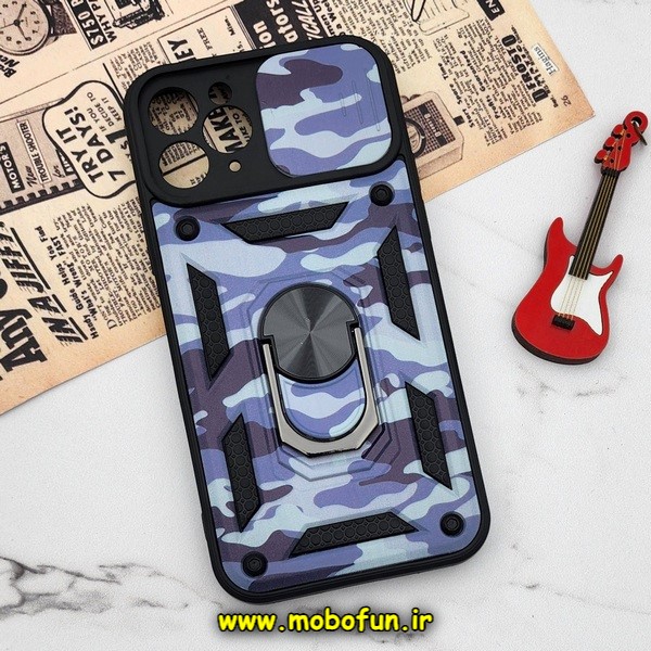 قاب گوشی iPhone 11 Pro آیفون طرح ضد ضربه بتمن چریکی ارتشی هولدر دار محافظ لنز دار کشویی پنجره ای کد E24-176450