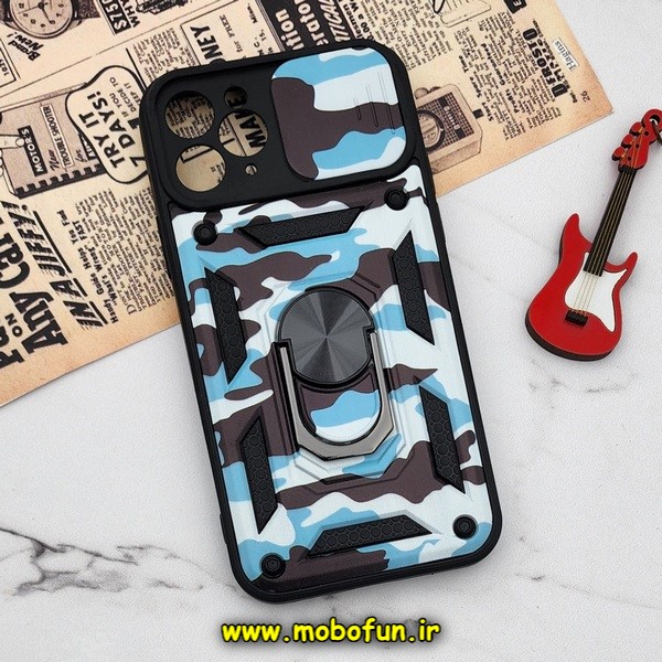 قاب گوشی iPhone 11 Pro آیفون طرح ضد ضربه بتمن چریکی ارتشی هولدر دار محافظ لنز دار کشویی پنجره ای کد E24-176449