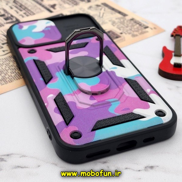 قاب گوشی iPhone 11 Pro آیفون طرح ضد ضربه بتمن چریکی ارتشی هولدر دار محافظ لنز دار کشویی پنجره ای کد E24-176453