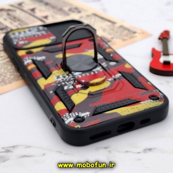 قاب گوشی iPhone 11 Pro آیفون طرح ضد ضربه بتمن چریکی ارتشی هولدر دار محافظ لنز دار کشویی پنجره ای کد E24-176452