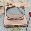 قاب گوشی iPhone 11 Pro Max آیفون طرح ژله ای کیتی KITTY مای کیس گلد لاین آینه ای دور طلایی محافظ لنز دار گلبهی کد 532