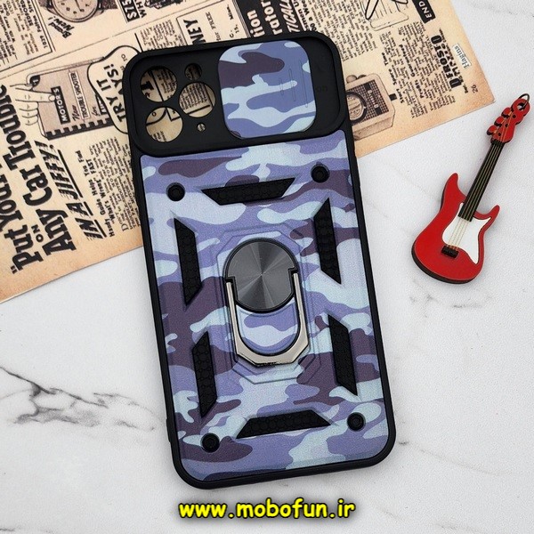 قاب گوشی iPhone 11 Pro Max آیفون طرح ضد ضربه بتمن چریکی ارتشی هولدر دار محافظ لنز دار کشویی پنجره ای کد E24-176455