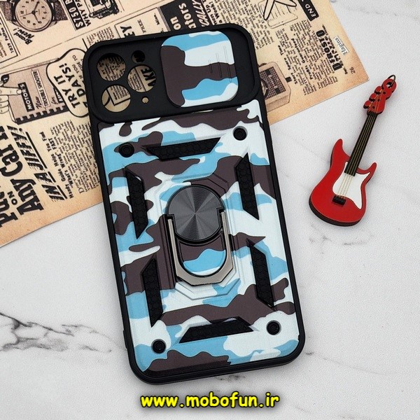 قاب گوشی iPhone 11 Pro Max آیفون طرح ضد ضربه بتمن چریکی ارتشی هولدر دار محافظ لنز دار کشویی پنجره ای کد E24-176429