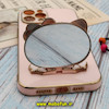 قاب گوشی iPhone 12 Pro Max آیفون طرح ژله ای کیتی KITTY مای کیس گلد لاین آینه ای دور طلایی محافظ لنز دار گلبهی کد 617