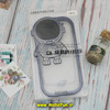 قاب گوشی iPhone 14 Pro آیفون طرح ژله ای فضانورد مای کیس شفاف گلد لاین Creative Case محافظ لنز دار سرمه ای تیره کد 159