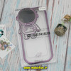 قاب گوشی iPhone 14 Pro Max آیفون طرح ژله ای فضانورد مای کیس شفاف گلد لاین Creative Case محافظ لنز دار بنفش کد 186
