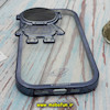 قاب گوشی iPhone 14 Pro Max آیفون طرح ژله ای فضانورد مای کیس شفاف گلد لاین Creative Case محافظ لنز دار سرمه ای تیره کد 187
