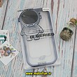 قاب گوشی iPhone 14 Pro Max آیفون طرح ژله ای فضانورد مای کیس شفاف گلد لاین Creative Case محافظ لنز دار سرمه ای تیره کد 187