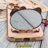 قاب گوشی iPhone 14 آیفون طرح ژله ای کیتی KITTY مای کیس گلد لاین آینه ای دور طلایی محافظ لنز دار گلبهی کد 80