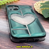 قاب گوشی iPhone 14 آیفون طرح ژله ای الکتروپلیتینگ محافظ لنز دار قلبی اورجینال یونیک کیس Unique Case سبز کد 84
