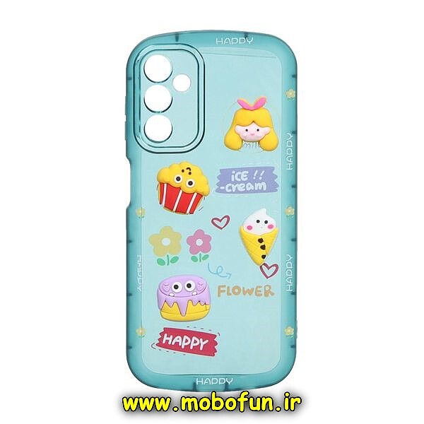 قاب گوشی Galaxy A14 4G - Galaxy A14 5G سامسونگ طرح ژله ای شفاف بالشتی سه بعدی عروسکی محافظ لنز دار سبز کد 192