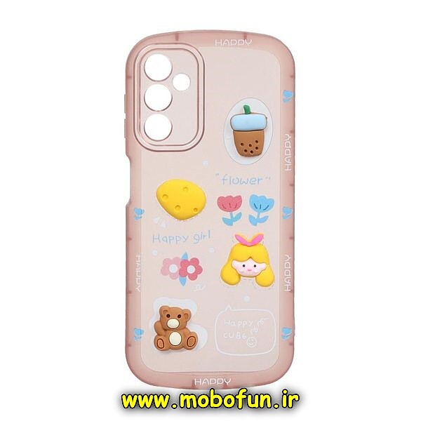 قاب گوشی Galaxy A14 4G - Galaxy A14 5G سامسونگ طرح ژله ای شفاف بالشتی سه بعدی عروسکی محافظ لنز دار صورتی کد 193