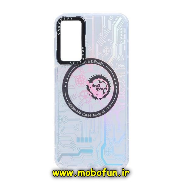 قاب گوشی Galaxy A24 4G سامسونگ طرح مگ سیف ضد ضربه هولوگرامی کیس تیفی CASETIFY مشکی کد 43