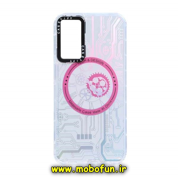 قاب گوشی Galaxy A24 4G سامسونگ طرح مگ سیف ضد ضربه هولوگرامی کیس تیفی CASETIFY سرخابی کد 46