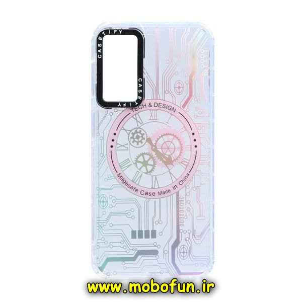 قاب گوشی Galaxy A24 4G سامسونگ طرح مگ سیف ضد ضربه هولوگرامی کیس تیفی CASETIFY صورتی کد 47