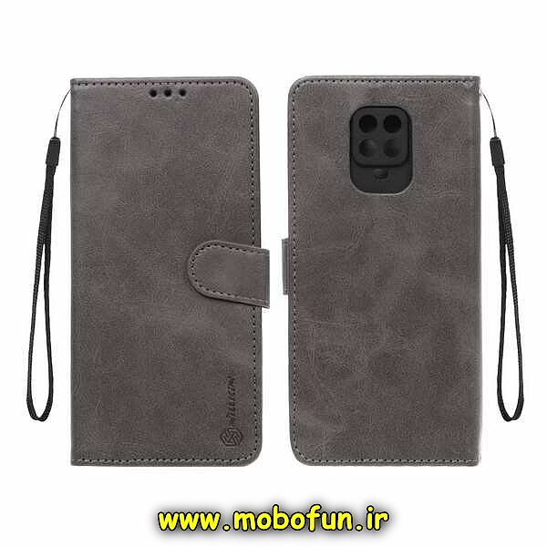 کیف گوشی Redmi Note 9S - Redmi Note 9 Pro شیائومی مگنتی نیلکین NILLKIN طرح چرم کتابی محافظ لنزدار طوسی کد 861