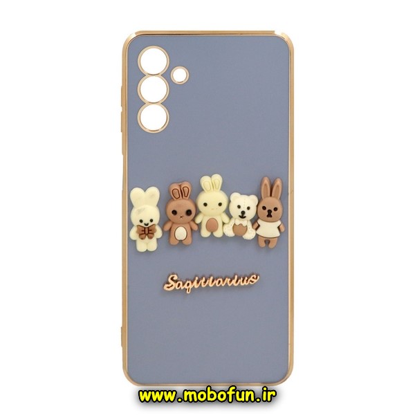 قاب گوشی Galaxy A04S سامسونگ طرح ژله ای مای کیس گلد لاین دور طلایی عروسکی سه بعدی محافظ لنز دار فیلی کد 196