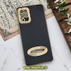 قاب گوشی Galaxy A12 - Galaxy M12 - Galaxy F12 سامسونگ طرح ژله ای دبل متال مای کیس مگ سیف Magsafe گلد لاین دور طلایی محافظ لنز دار شیشه ای مشکی کد 1177