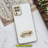 قاب گوشی Galaxy A12 - Galaxy M12 - Galaxy F12 سامسونگ طرح ژله ای دبل متال مای کیس مگ سیف Magsafe گلد لاین دور طلایی محافظ لنز دار شیشه ای سفید کد 1178