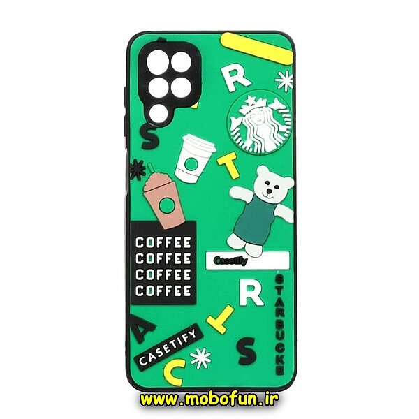قاب گوشی Galaxy A12 - Galaxy M12 سامسونگ طرح سیلیکونی هارد سه بعدی برجسته محافظ لنزدار استارباکس STARBUCKS کد 1188