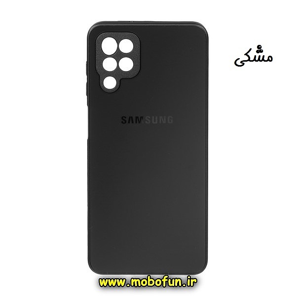 قاب گوشی Galaxy A12 - Galaxy M12 سامسونگ مدل PVD ضد خش پشت گلس شیشه ای محافظ لنز دار مشکی کد 1200