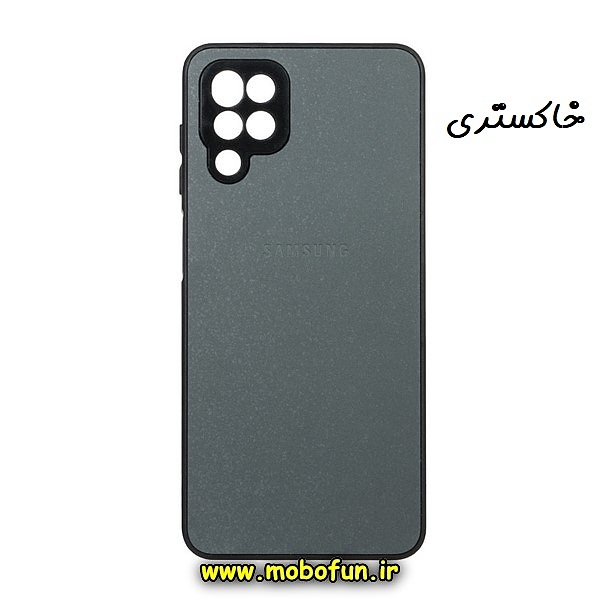 قاب گوشی Galaxy A12 - Galaxy M12 سامسونگ مدل PVD ضد خش پشت گلس شیشه ای محافظ لنز دار خاکستری کد 1202